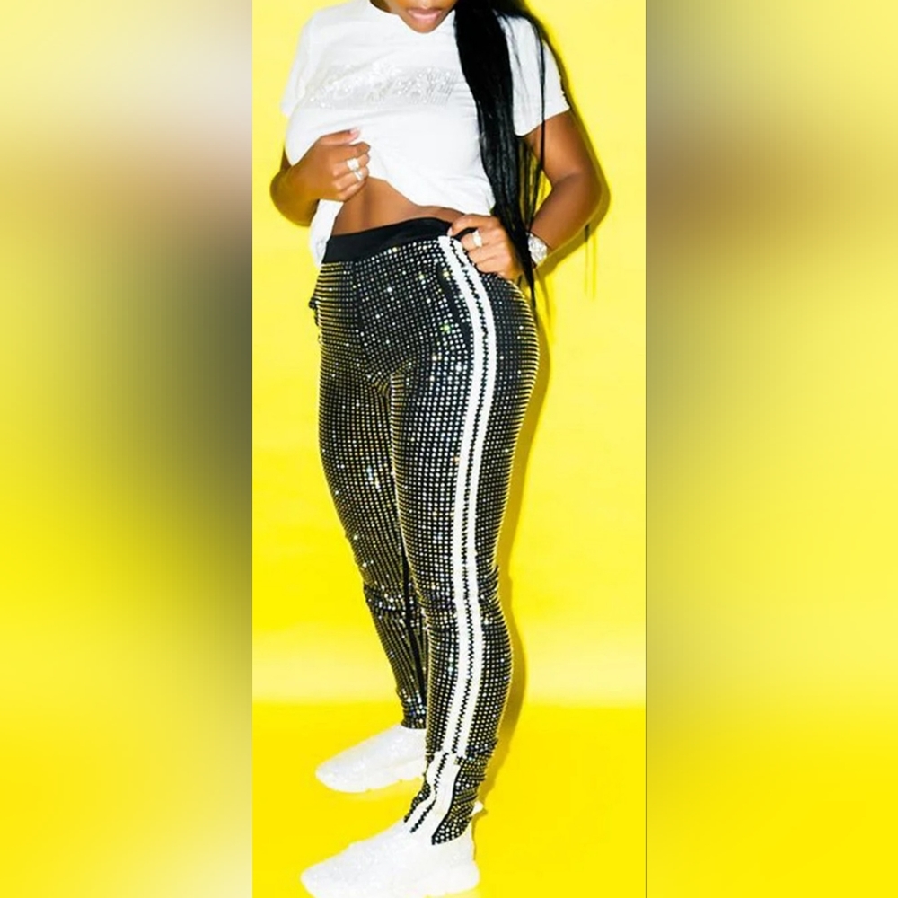Plus size sequence leggins